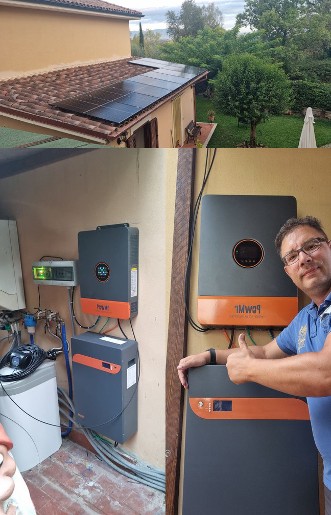 4kW PV + POW-SunSmart 12KL3 + POW-LIO51200-150A, another project by Daniele Dani for his client in Italy