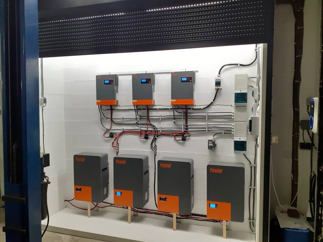 A parallel system of POW-HVM5.5K-48V-P with 40kWh storage in the Netherlands